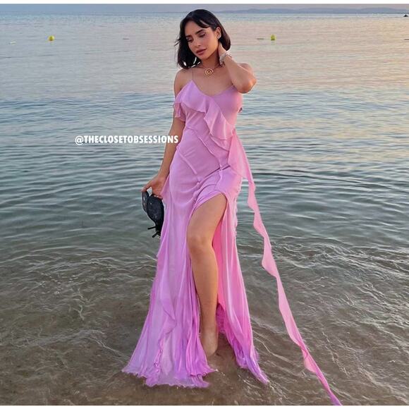 RARE!!! MANGO BLOGGER FAVE!!! Asymmetric Maxi Dress NWT - Picture 2 of 16